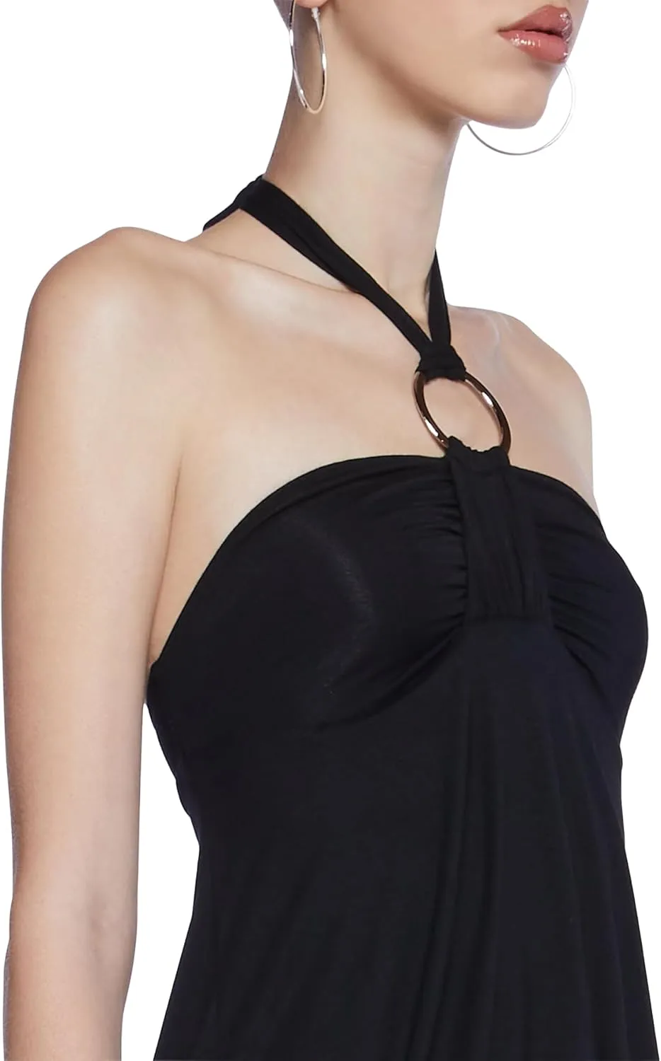 Dolls Kill Y2K Bubble Mini Dress by Generation Kiss  Trendy Halter Neck Dress with Ruched Bust and Bubble Hem