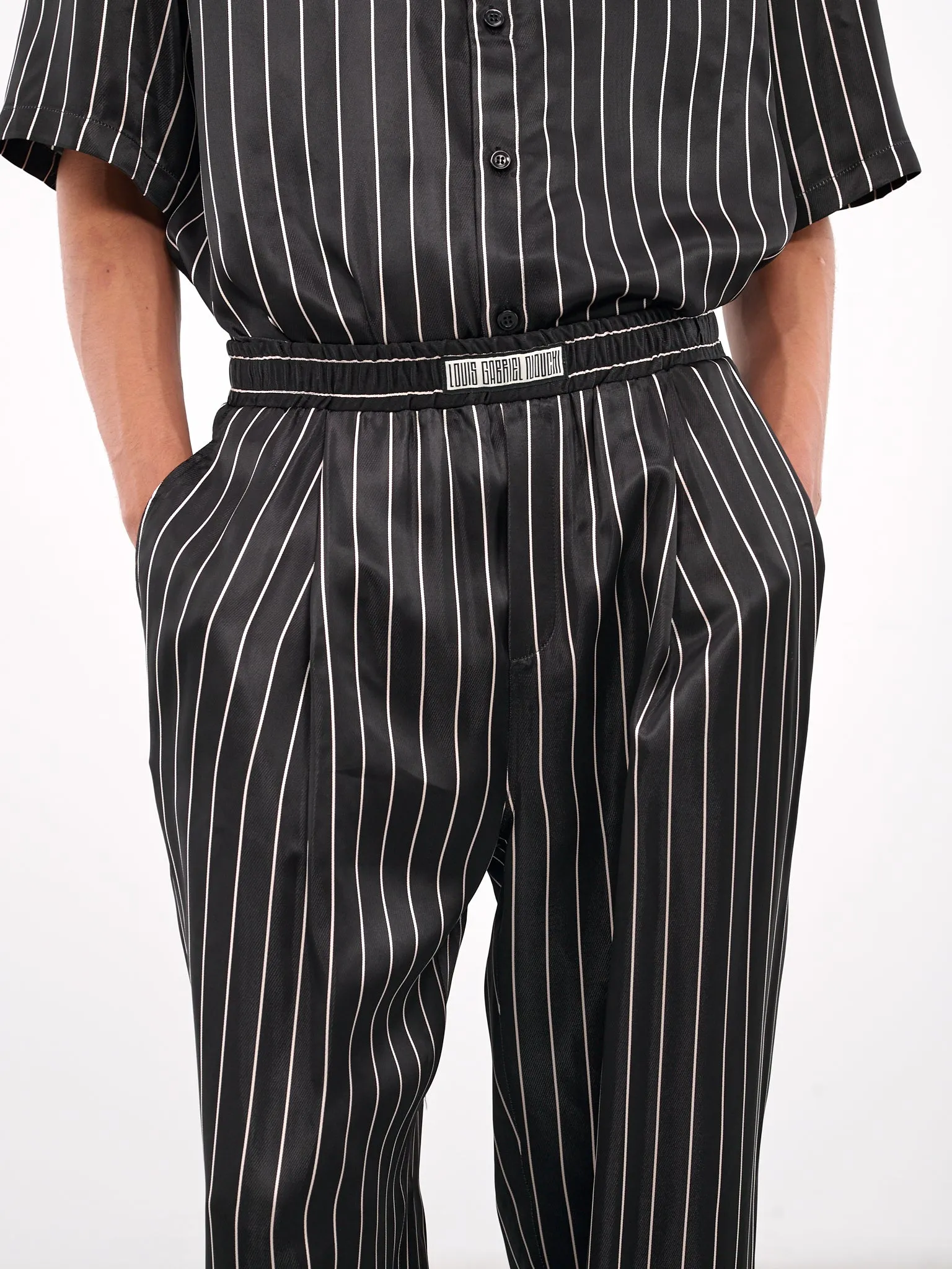 Elasticated Pinstripe Trousers (0713-T735-PINSTRIPES)