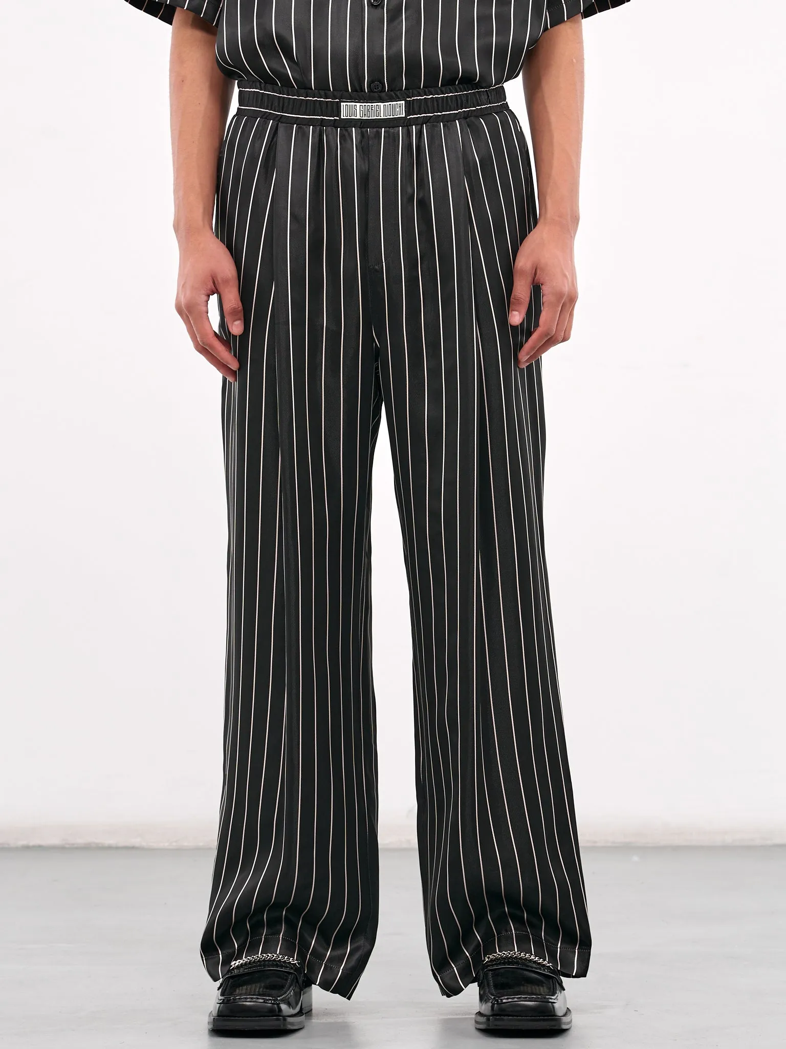Elasticated Pinstripe Trousers (0713-T735-PINSTRIPES)