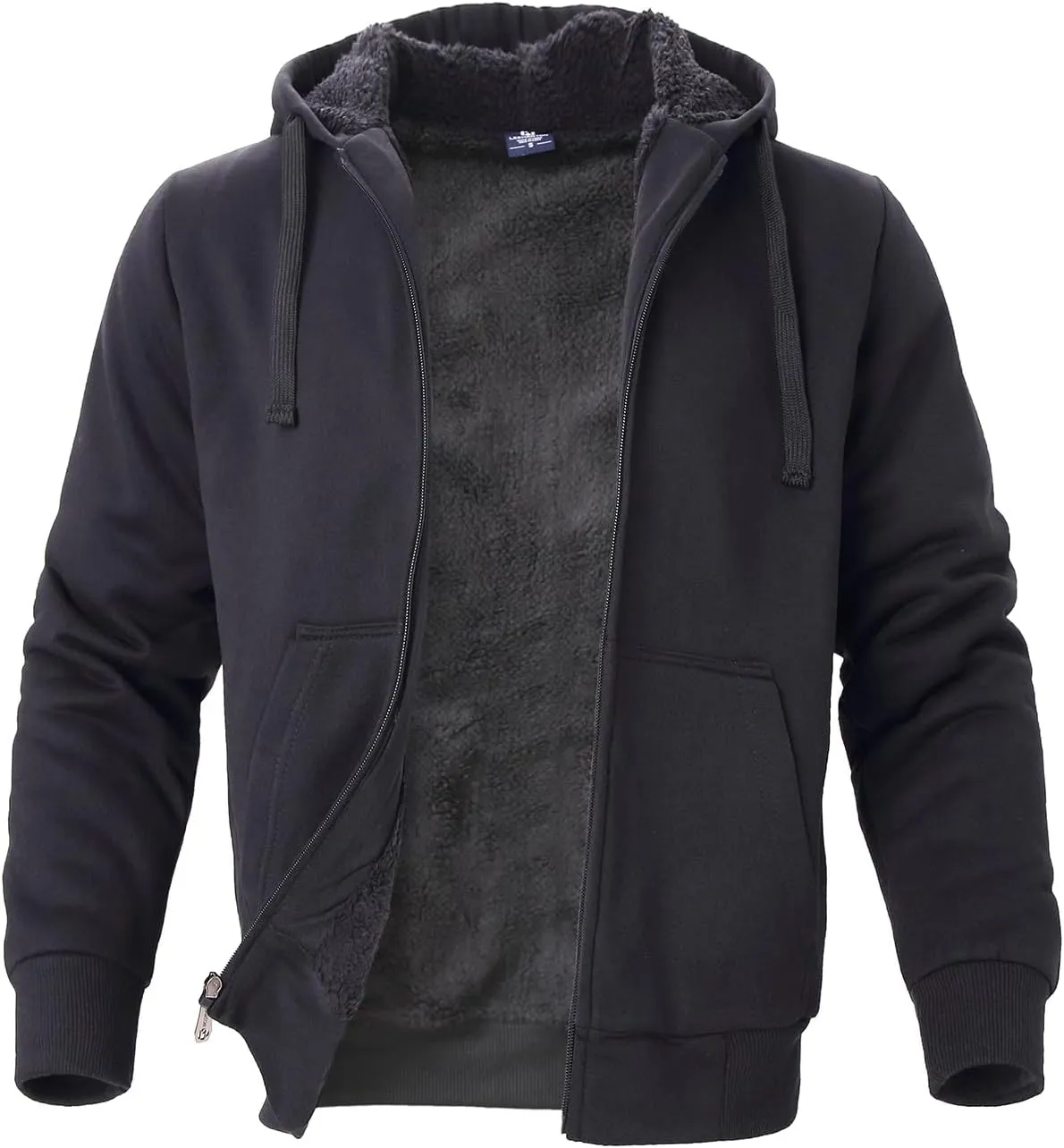 Facitisu Flannel Hoodies for Men Sherpa Lined Heavy Fleece Plaid Jacket Mens Coats Plus Size Big Tall