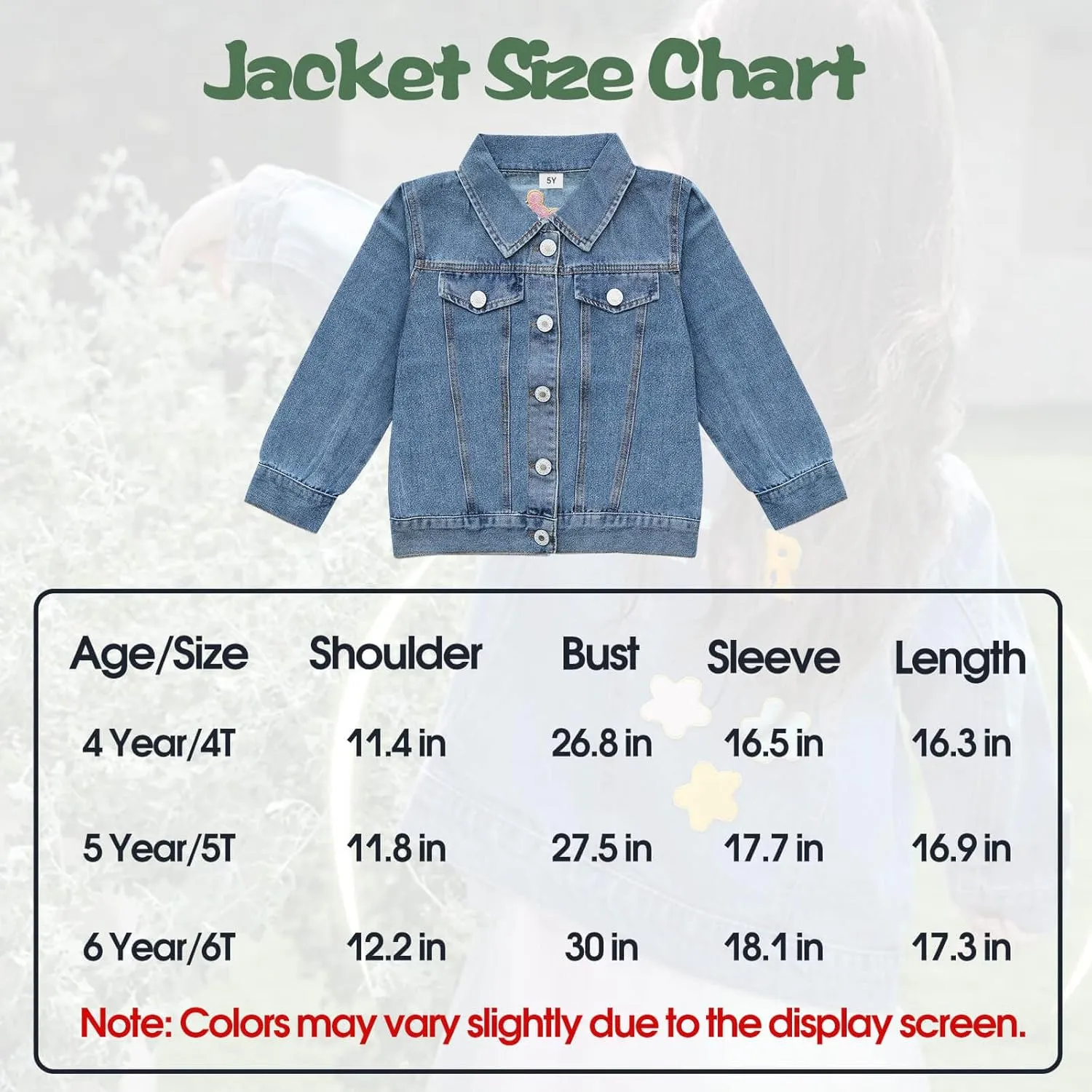 Fall Spring Denim Jacket Toddler Kid One Two Three Four Five Six Letter Shirt Button Birthday Gift Coats