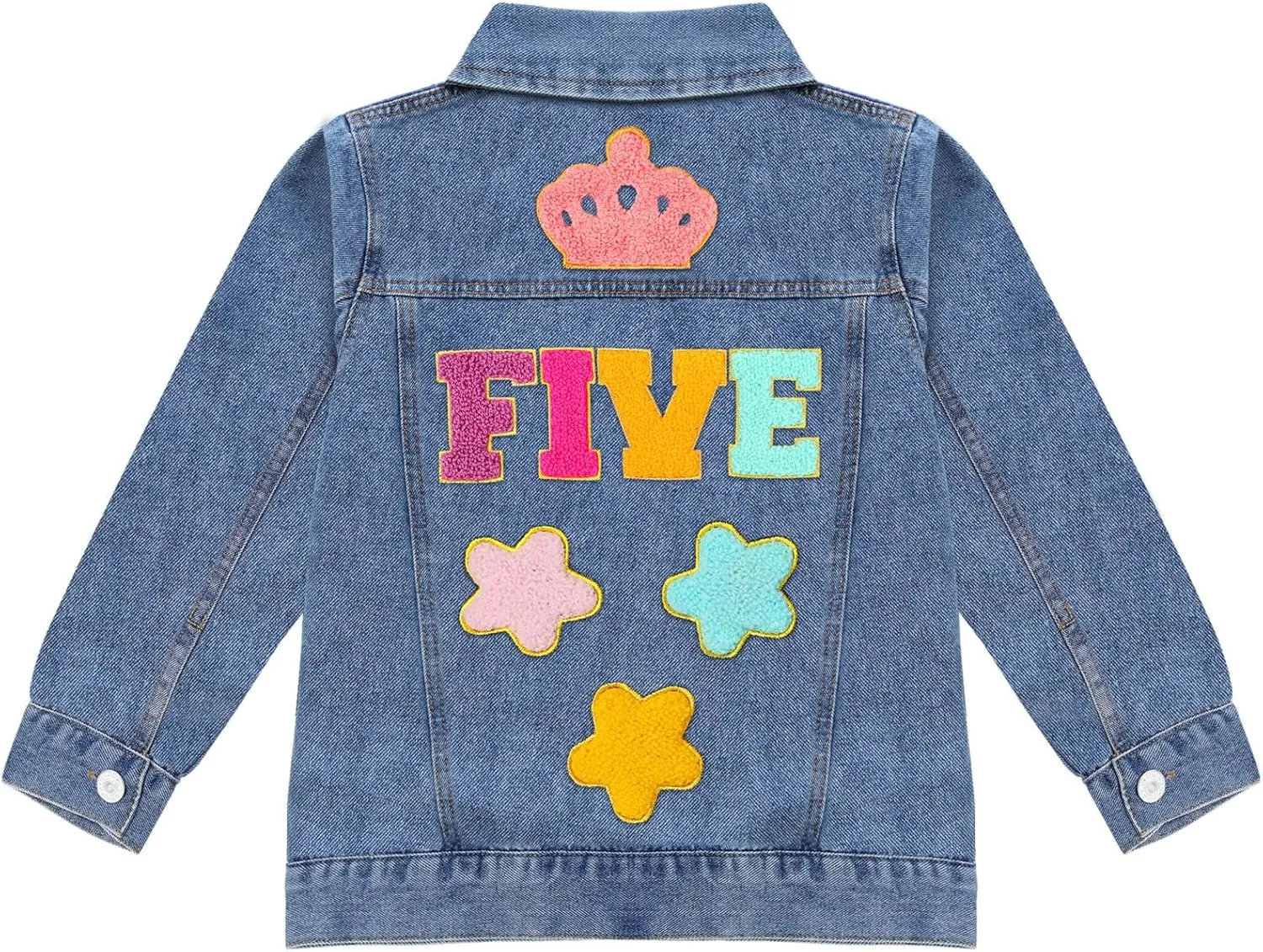 Fall Spring Denim Jacket Toddler Kid One Two Three Four Five Six Letter Shirt Button Birthday Gift Coats