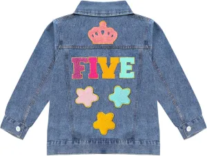 Fall Spring Denim Jacket Toddler Kid One Two Three Four Five Six Letter Shirt Button Birthday Gift Coats