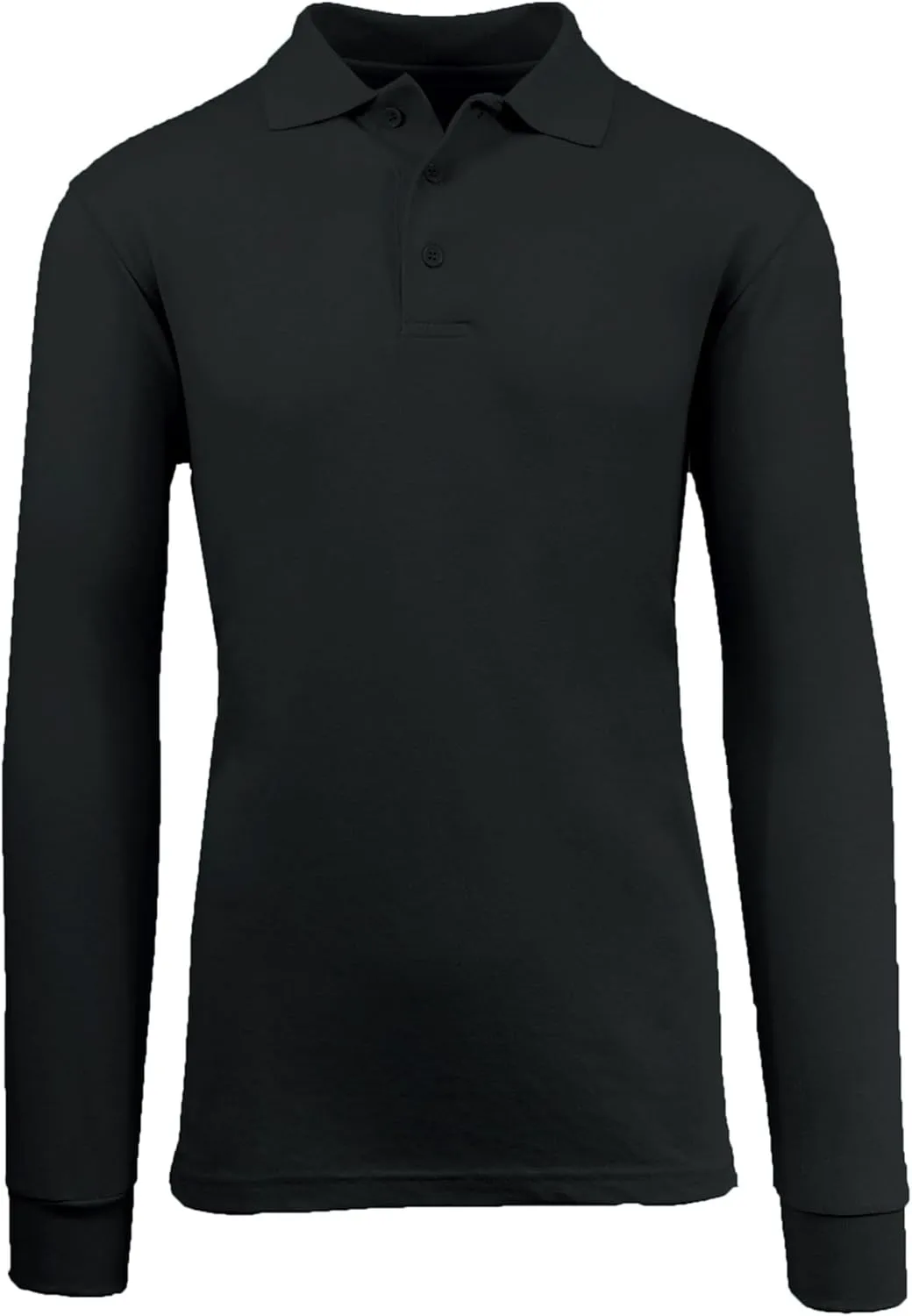 Galaxy by Harvic 4-Pack Men's Modern Fit Long Sleeve Stretch Pique Golf Polo Casual Collared Shirt (S-2XL)