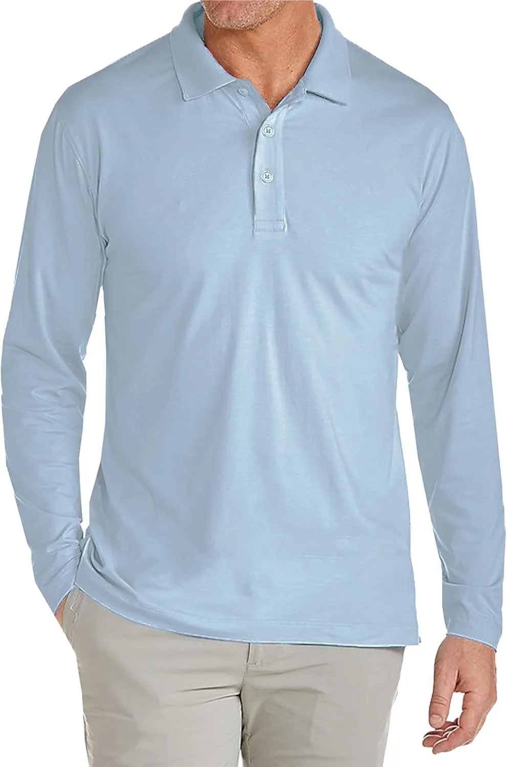 Galaxy by Harvic 4-Pack Men's Modern Fit Long Sleeve Stretch Pique Golf Polo Casual Collared Shirt (S-2XL)