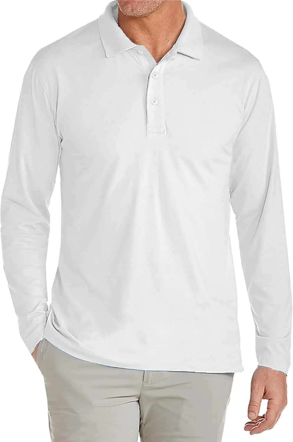 Galaxy by Harvic 4-Pack Men's Modern Fit Long Sleeve Stretch Pique Golf Polo Casual Collared Shirt (S-2XL)