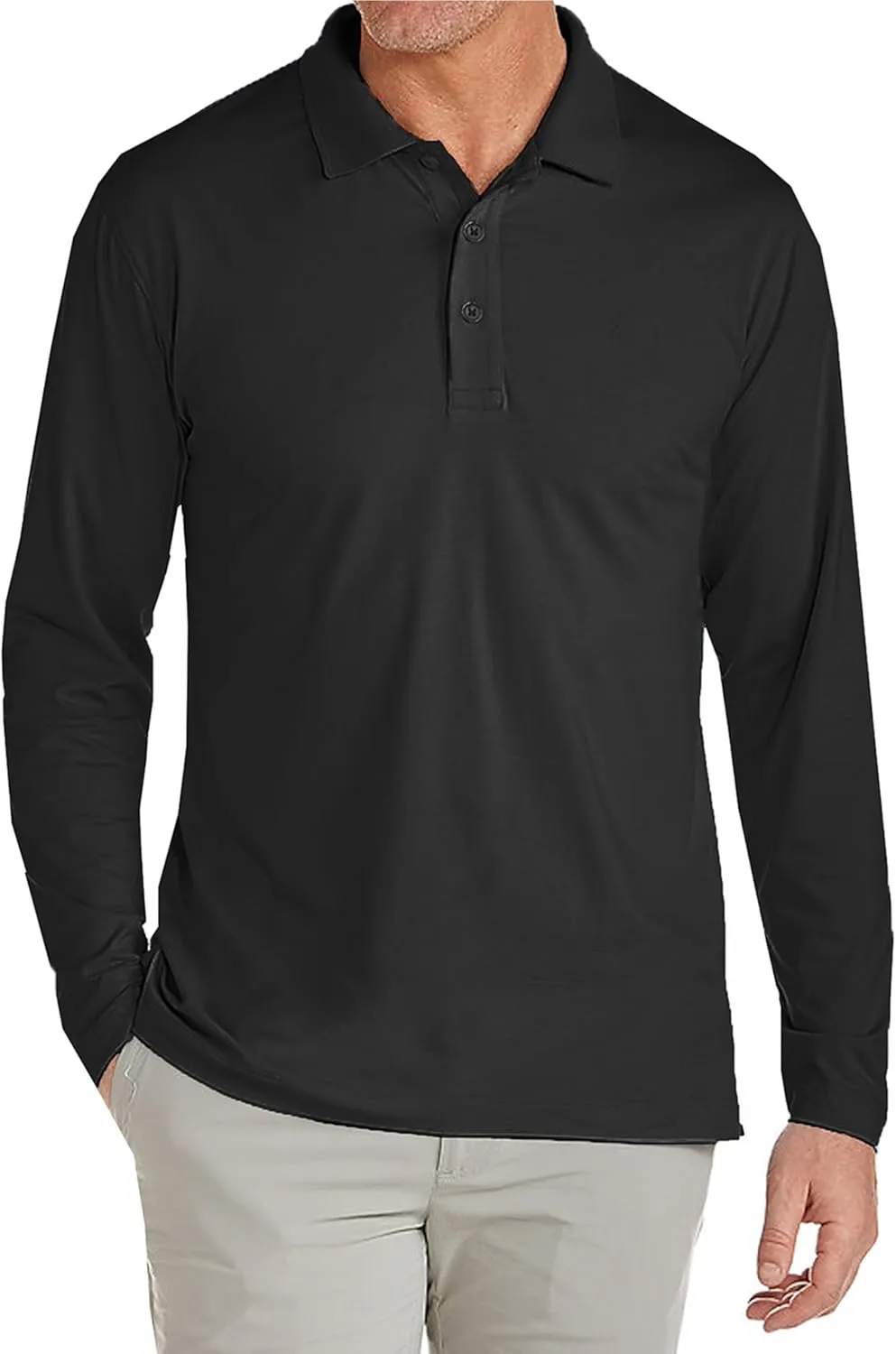 Galaxy by Harvic 4-Pack Men's Modern Fit Long Sleeve Stretch Pique Golf Polo Casual Collared Shirt (S-2XL)