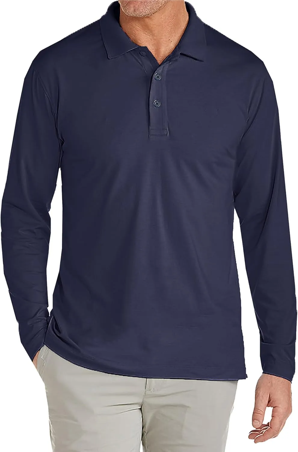 Galaxy by Harvic 4-Pack Men's Modern Fit Long Sleeve Stretch Pique Golf Polo Casual Collared Shirt (S-2XL)