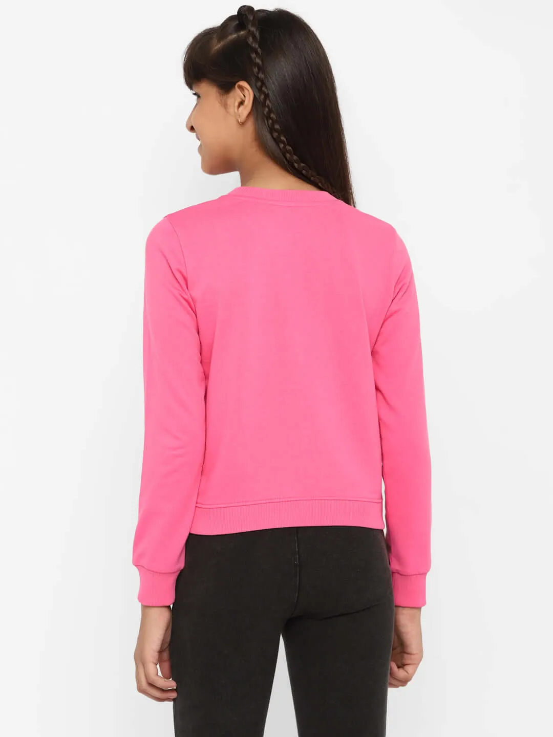 Girls All About Day Printed Sweatshirt Pink
