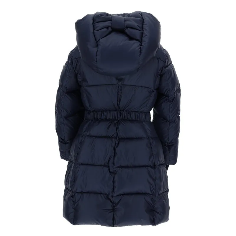 Girls Navy Bow Hooded Coat