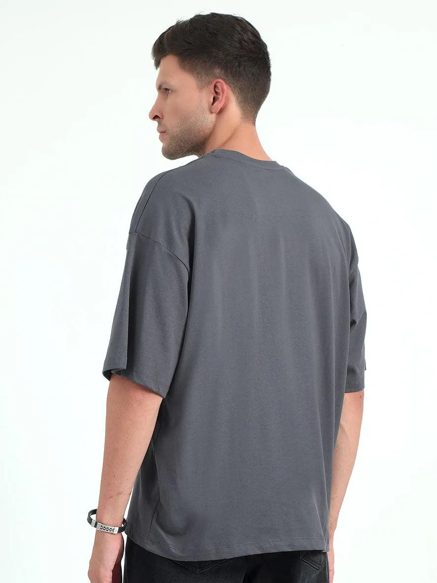 Gray Baggy Fit Round Neck T-Shirt