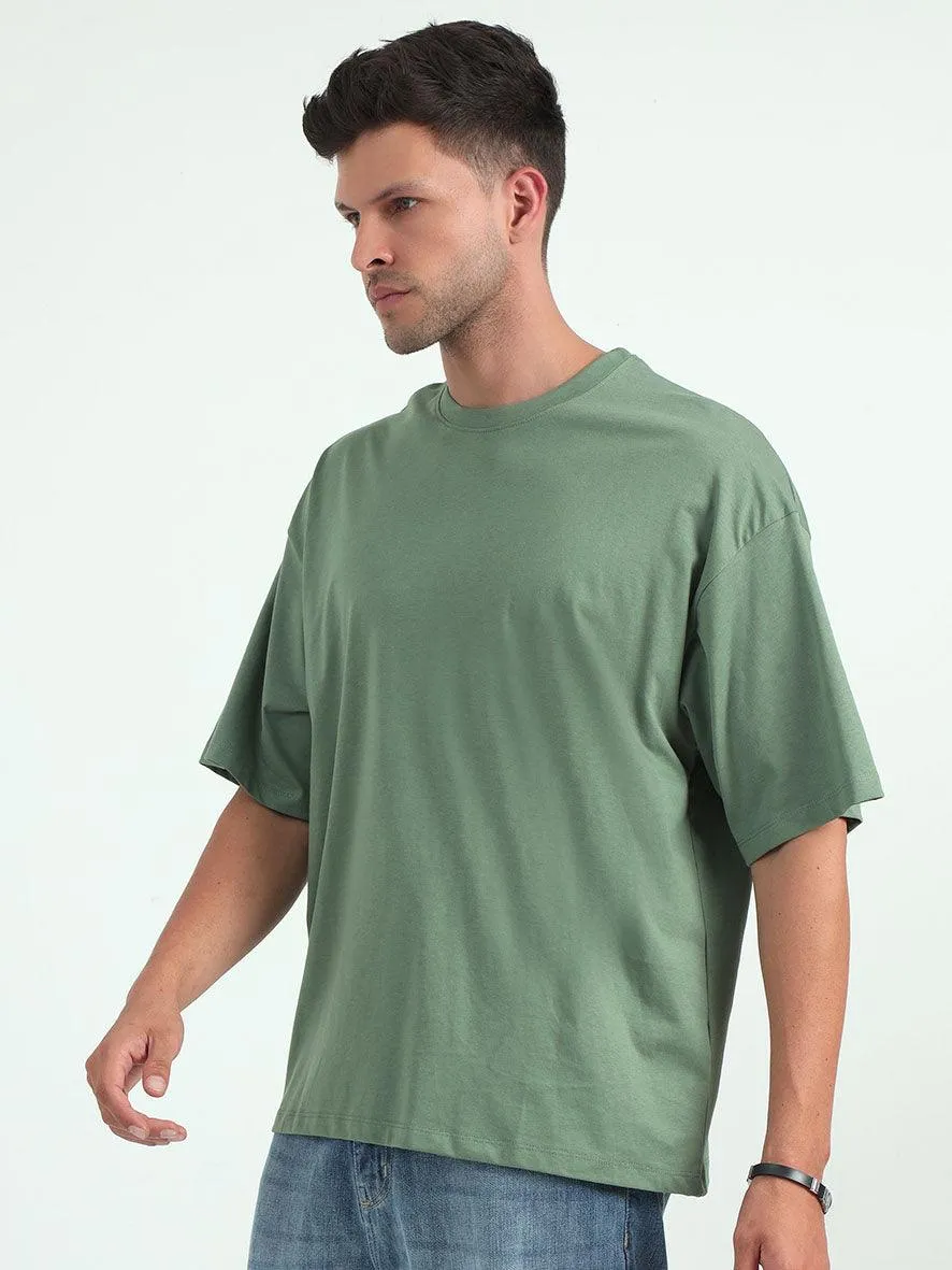 Green Baggy Fit Round Neck T-Shirt