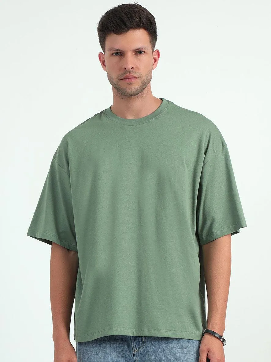 Green Baggy Fit Round Neck T-Shirt