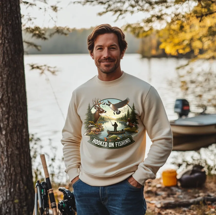 HOOKED ON FISHING | Men's Fall Sweatshirt