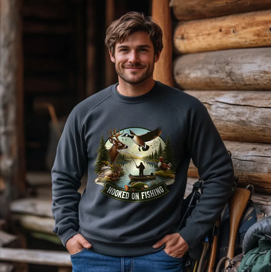 HOOKED ON FISHING | Men's Fall Sweatshirt