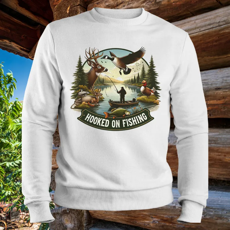 HOOKED ON FISHING | Men's Fall Sweatshirt