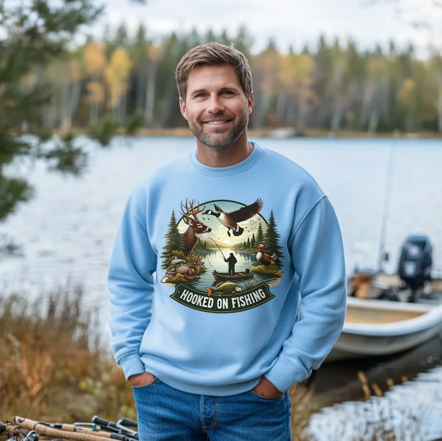 HOOKED ON FISHING | Men's Fall Sweatshirt
