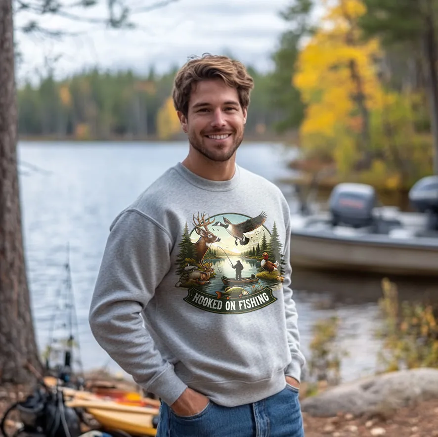 HOOKED ON FISHING | Men's Fall Sweatshirt