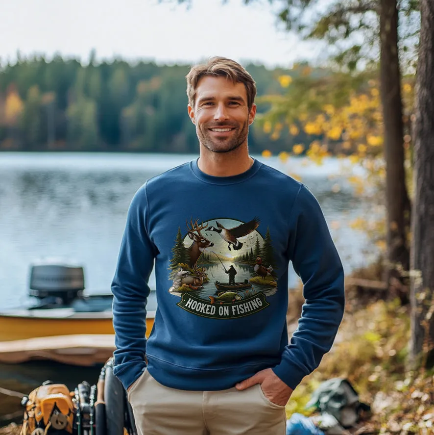 HOOKED ON FISHING | Men's Fall Sweatshirt