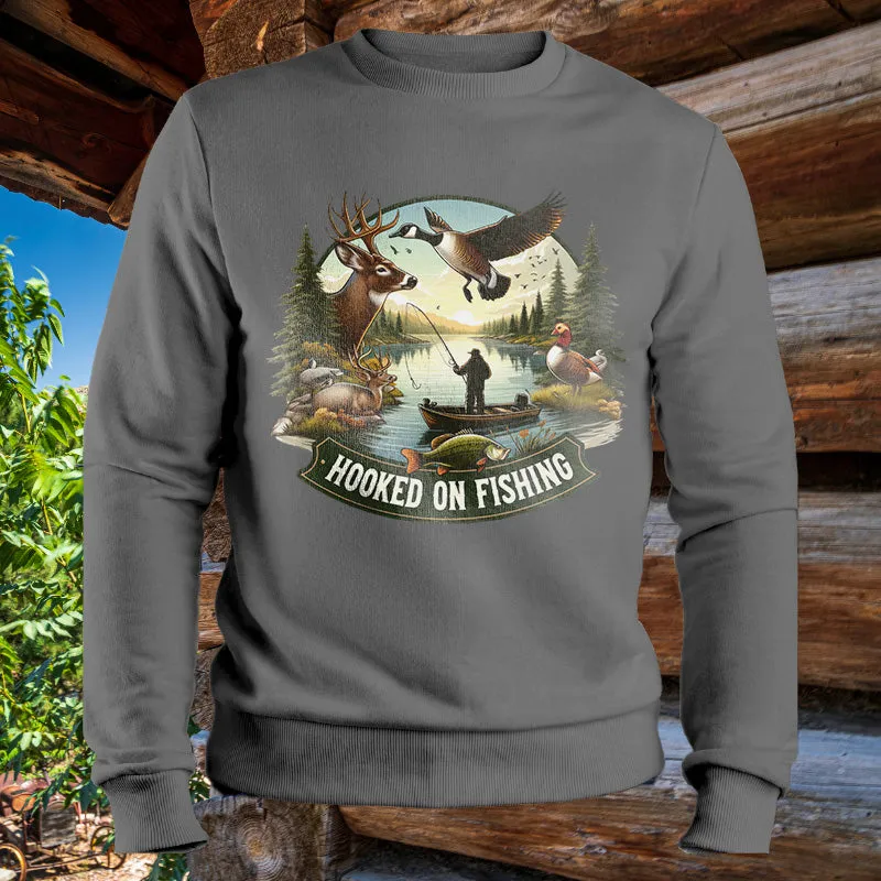 HOOKED ON FISHING | Men's Fall Sweatshirt