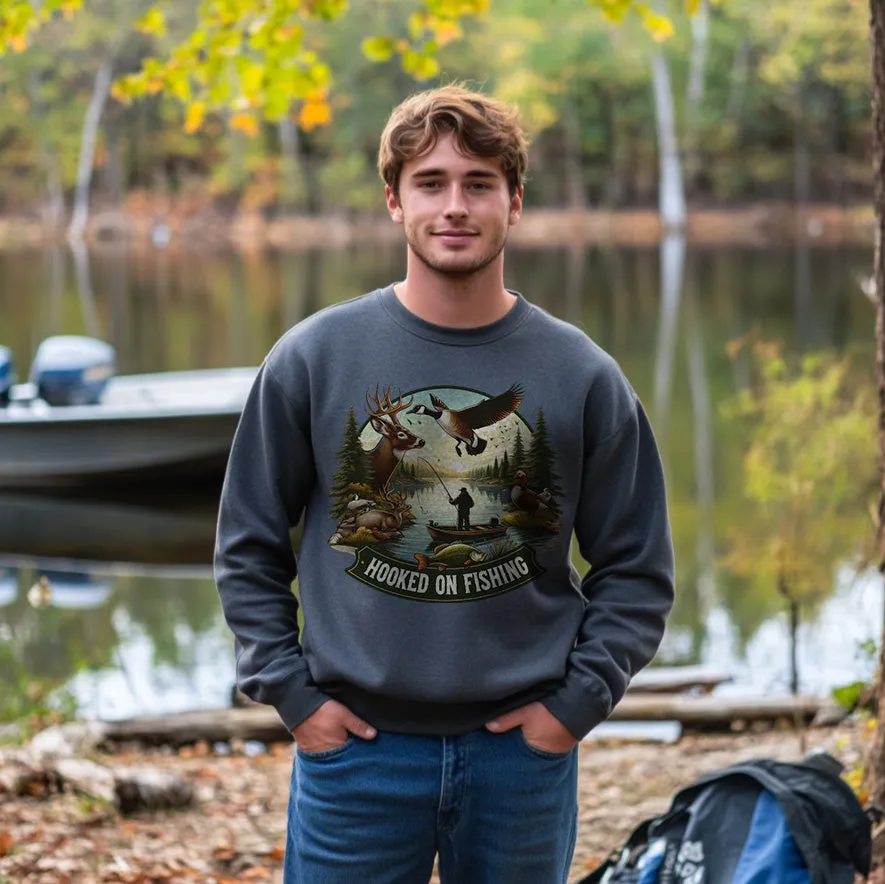 HOOKED ON FISHING | Men's Fall Sweatshirt
