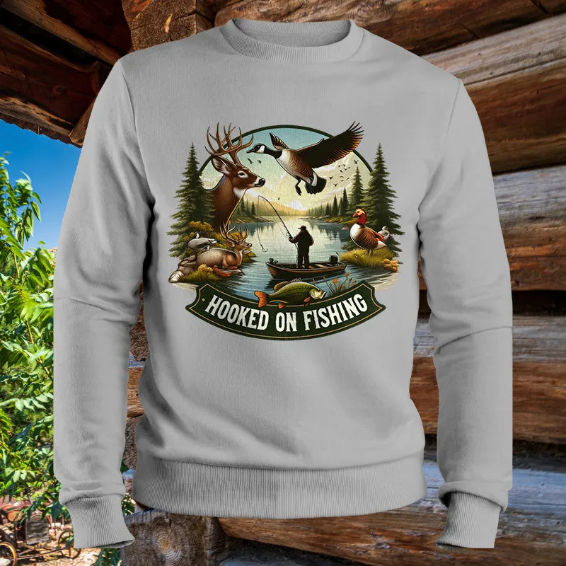 HOOKED ON FISHING | Men's Fall Sweatshirt