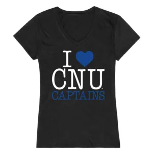 I Love CNU Christopher Newport University Captains Womens T-Shirt