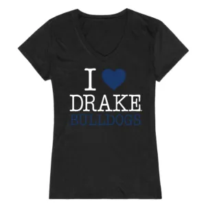 I Love Drake University Bulldogs Womens T-Shirt