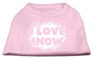 I Love Snow Screenprint Shirts Light Pink XS (8)