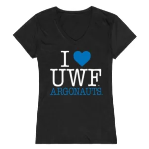I Love UWF University of West Florida Argonauts Womens T-Shirt