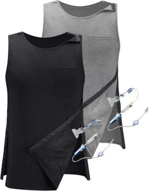 iWoo Post Surgery Tank Tops for Women/Men Mastectomy Shoulder Tearaway Snap Shirts Button Up Rotator Cuff Chemo Recovery