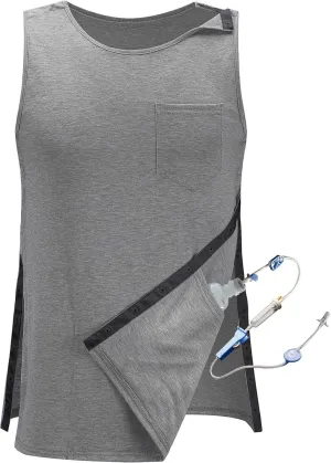 iWoo Post Surgery Tank Tops for Women/Men Mastectomy Shoulder Tearaway Snap Shirts Button Up Rotator Cuff Chemo Recovery