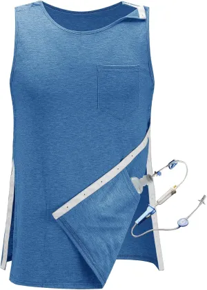iWoo Post Surgery Tank Tops for Women/Men Mastectomy Shoulder Tearaway Snap Shirts Button Up Rotator Cuff Chemo Recovery