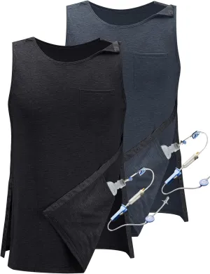 iWoo Post Surgery Tank Tops for Women/Men Mastectomy Shoulder Tearaway Snap Shirts Button Up Rotator Cuff Chemo Recovery