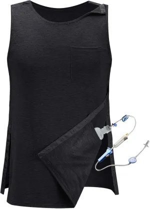 iWoo Post Surgery Tank Tops for Women/Men Mastectomy Shoulder Tearaway Snap Shirts Button Up Rotator Cuff Chemo Recovery