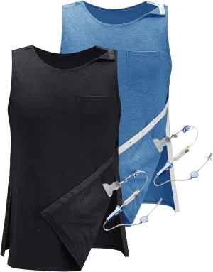 iWoo Post Surgery Tank Tops for Women/Men Mastectomy Shoulder Tearaway Snap Shirts Button Up Rotator Cuff Chemo Recovery