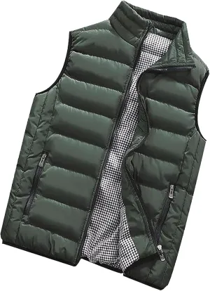 Jackets for Men Fall Winter Coat Padded Cotton Vest Warm Hooded Thick Vest Tops Jacket Jackets