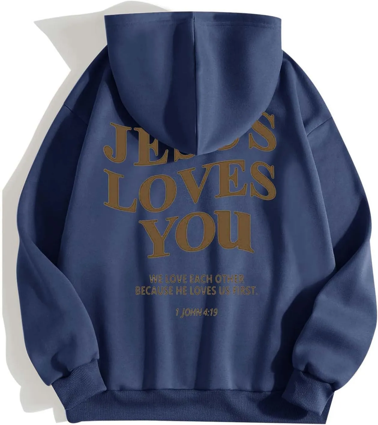 Jesus Loves You Zip Up Christian Hoodies for Women Bible Verse Oversized Long Sleeve Pockets Drawstring Sweatshirts