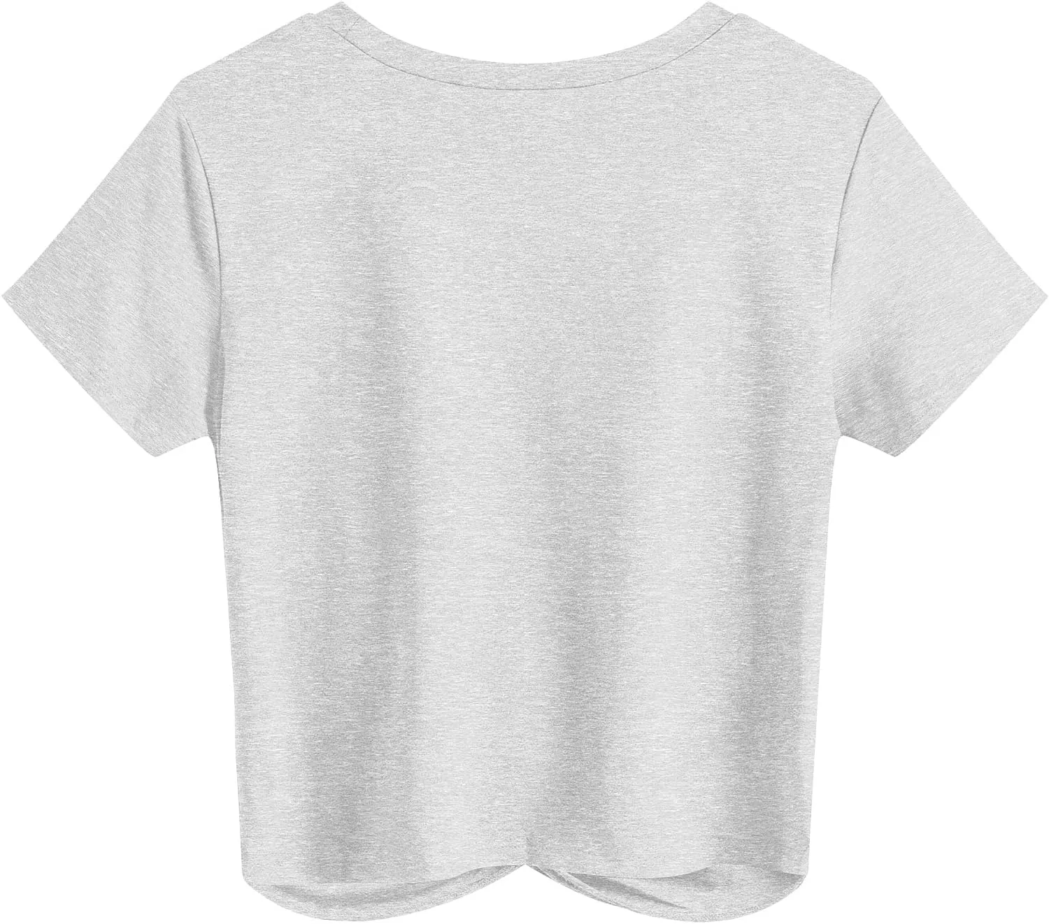 JINKESI Women's Summer Causal Short Sleeve Blouse Round Neck Crop Tops Twist Front Tee T-Shirt