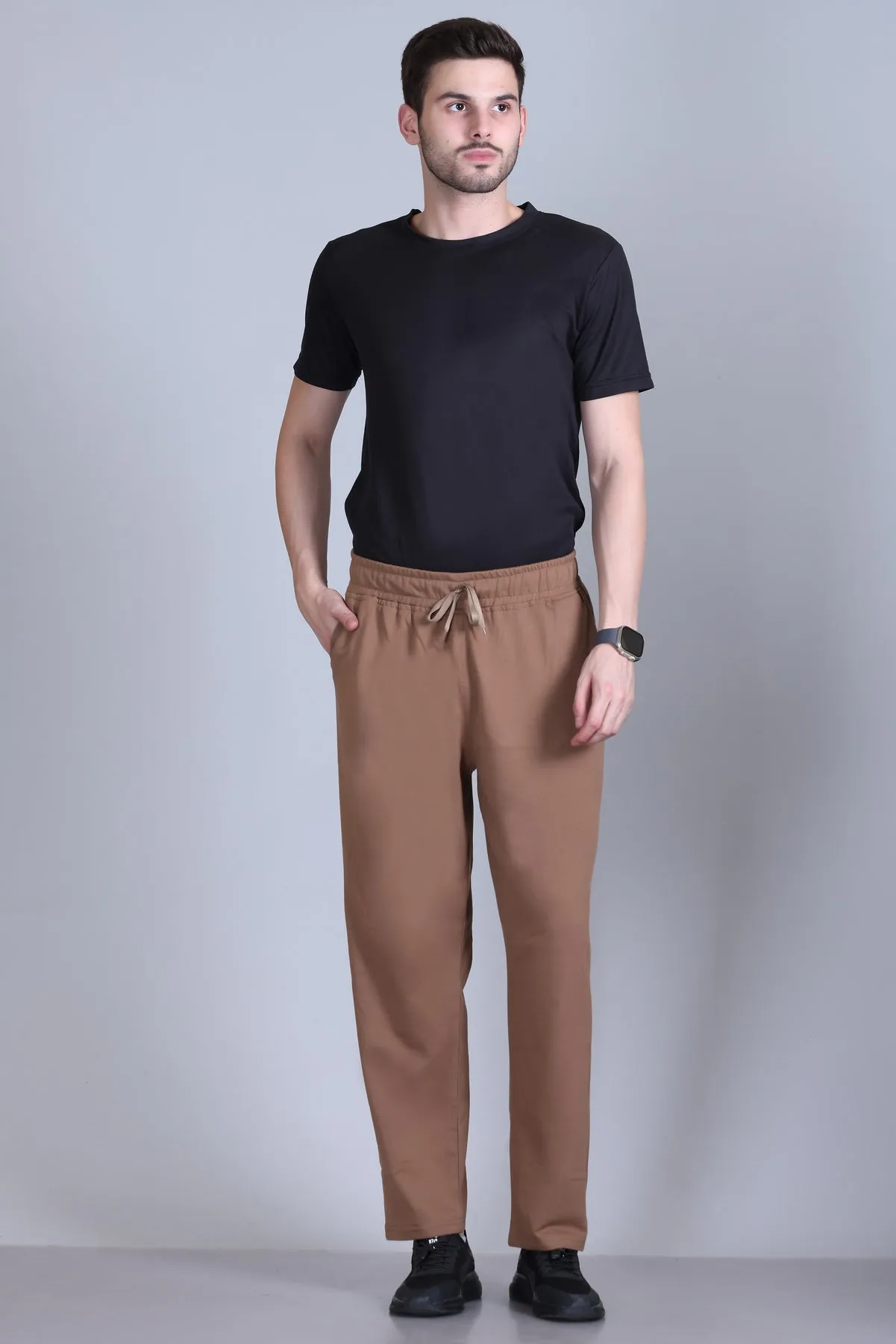 Jinxer Men Midrise wide leg Cotton Pajamas - Camel
