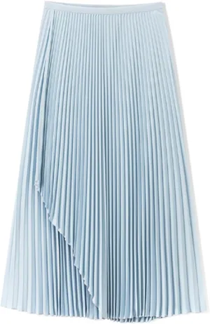 JITEM Pleated Midi Skirt Womens Chic Elastic High Waisted A Line Shirring Long Skirt Sweet Flowy Skirt for Casual or Office