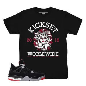 Jordan 4 Bred Medusa World Wide Shirt