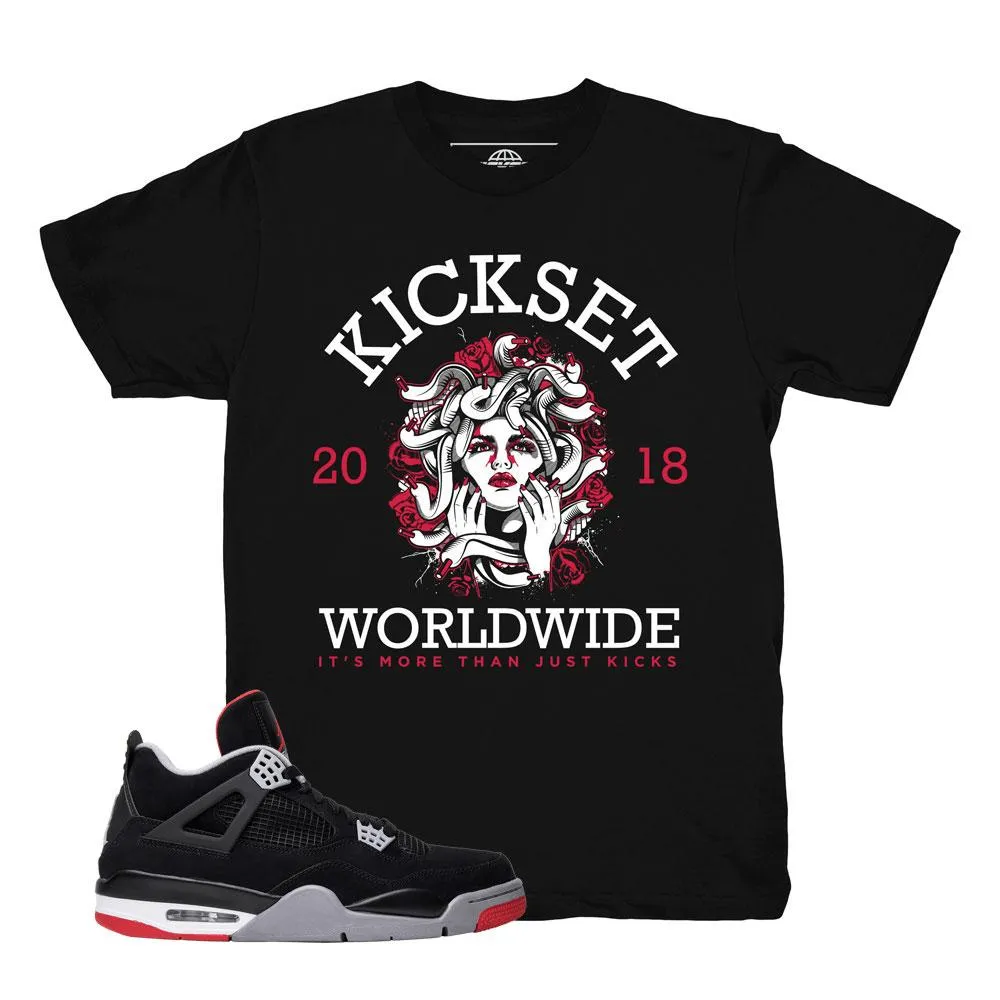 Jordan 4 Bred Medusa World Wide Shirt
