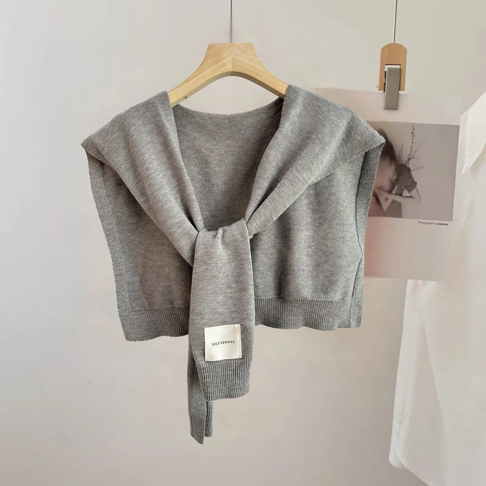 Knitted Sleeveless Tie Vest-SHW2426