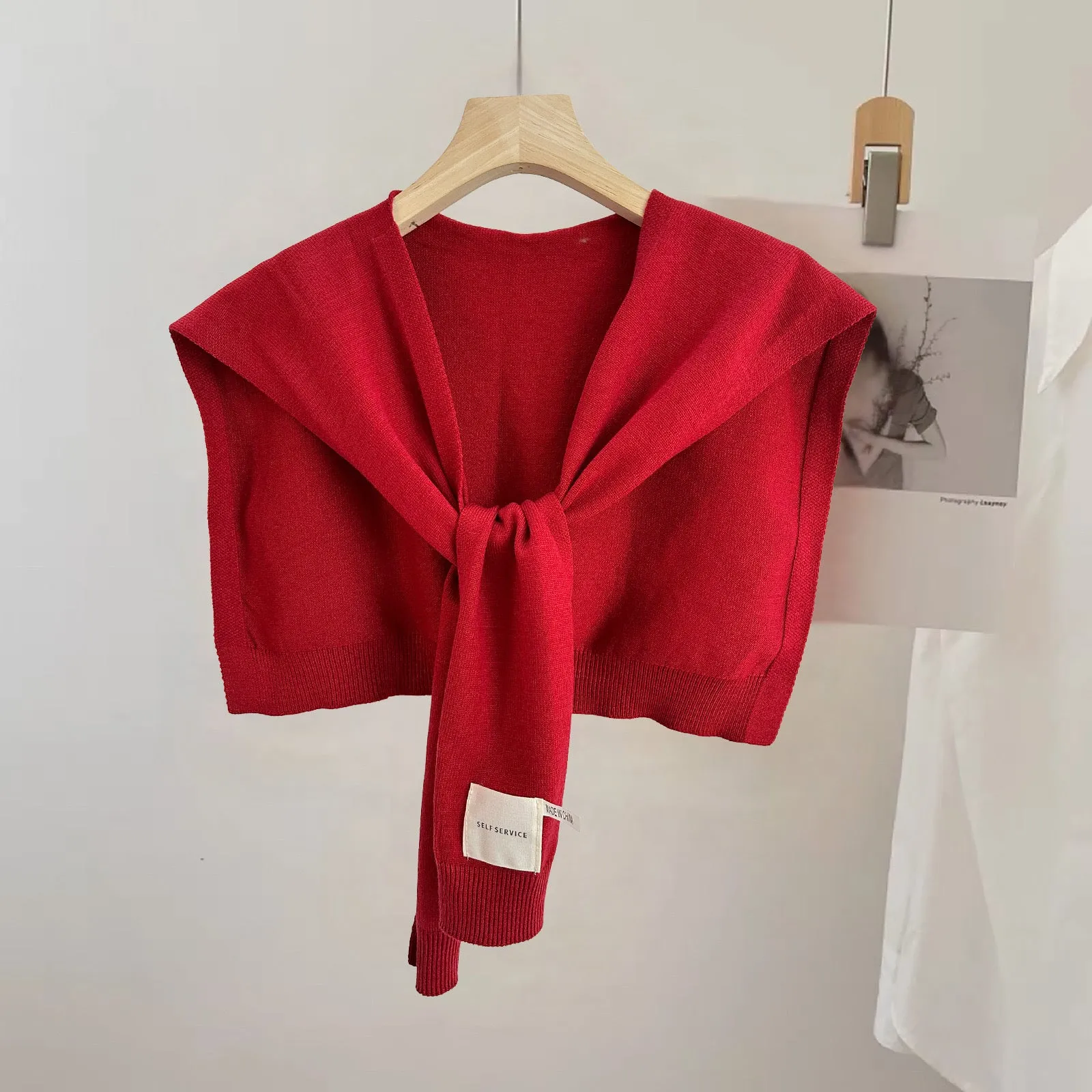 Knitted Sleeveless Tie Vest-SHW2426