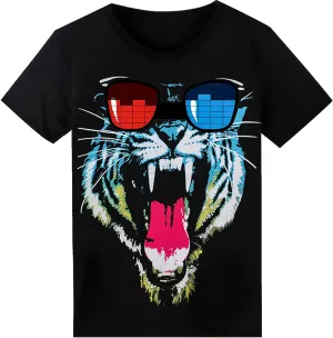 LED T Shirt Sound Activated Glow Shirts Light Up Equalizer Clothes for Party