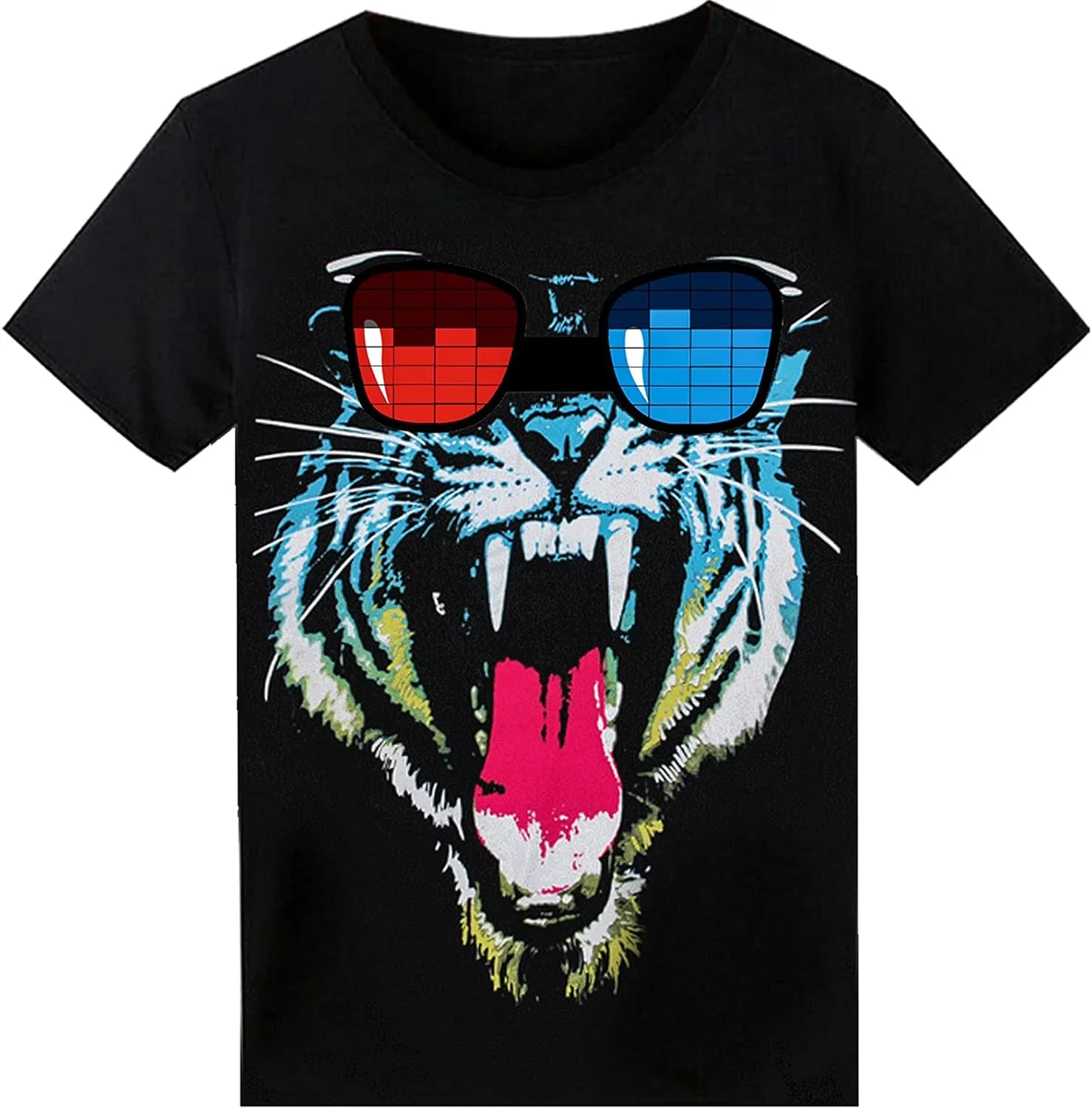 LED T Shirt Sound Activated Glow Shirts Light Up Equalizer Clothes for Party