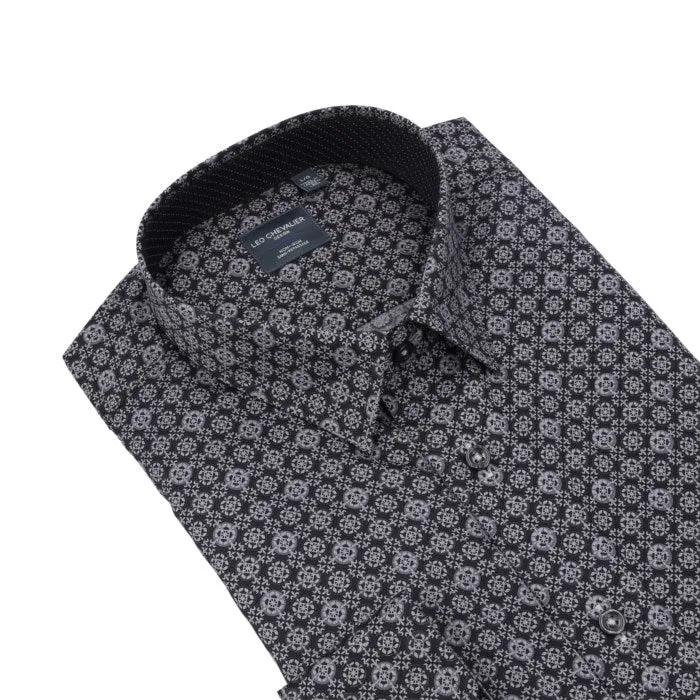 Leo Chevalier - Long Sleeve Shirt - Classic Fit - 100% Cotton - Big and Tall Fit - 623450/QT