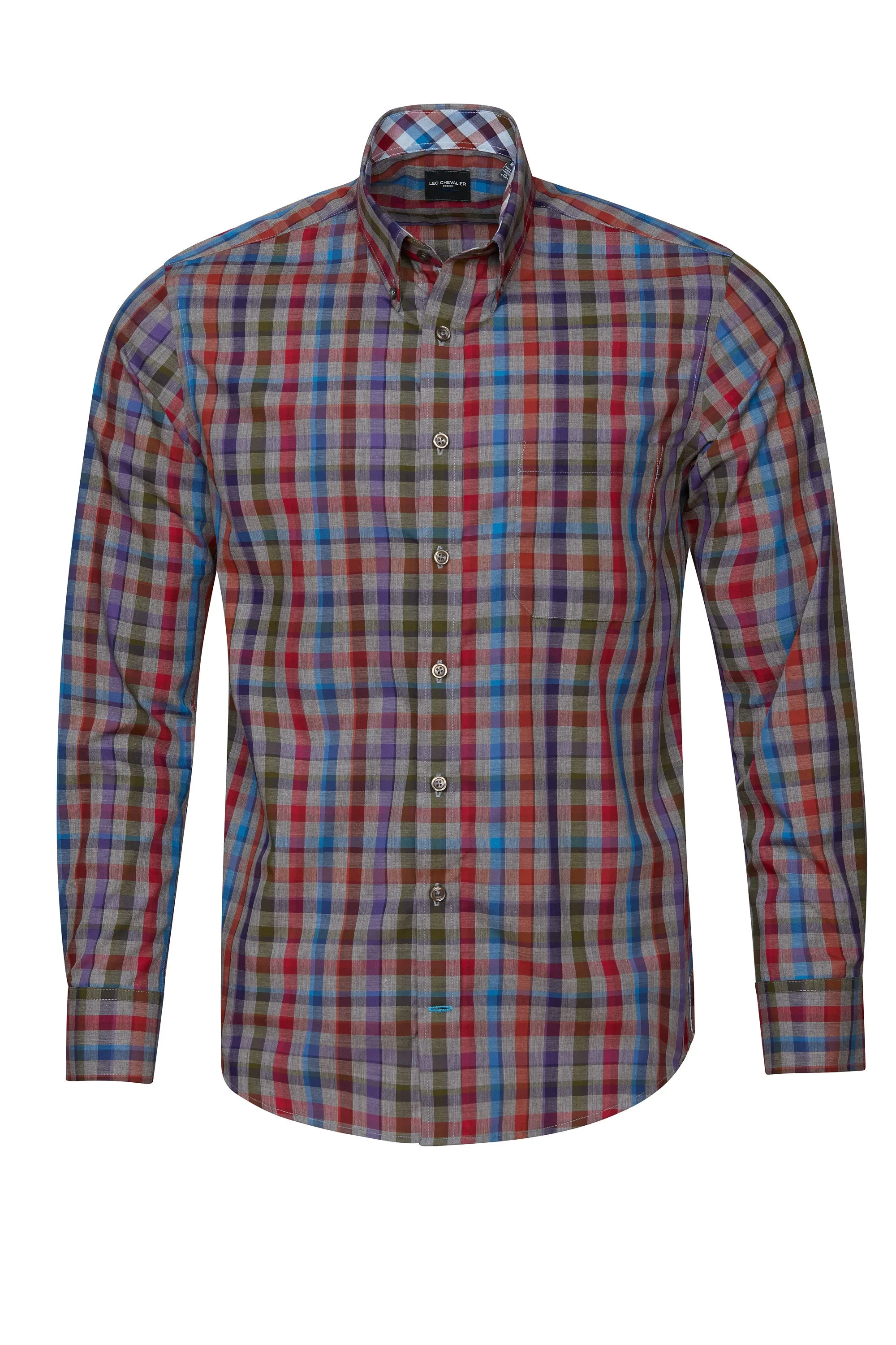 Leo Chevalier - Long Sleeve Shirt - Classic Fit - 100% Cotton - Big and Tall Fit - 623485/QT