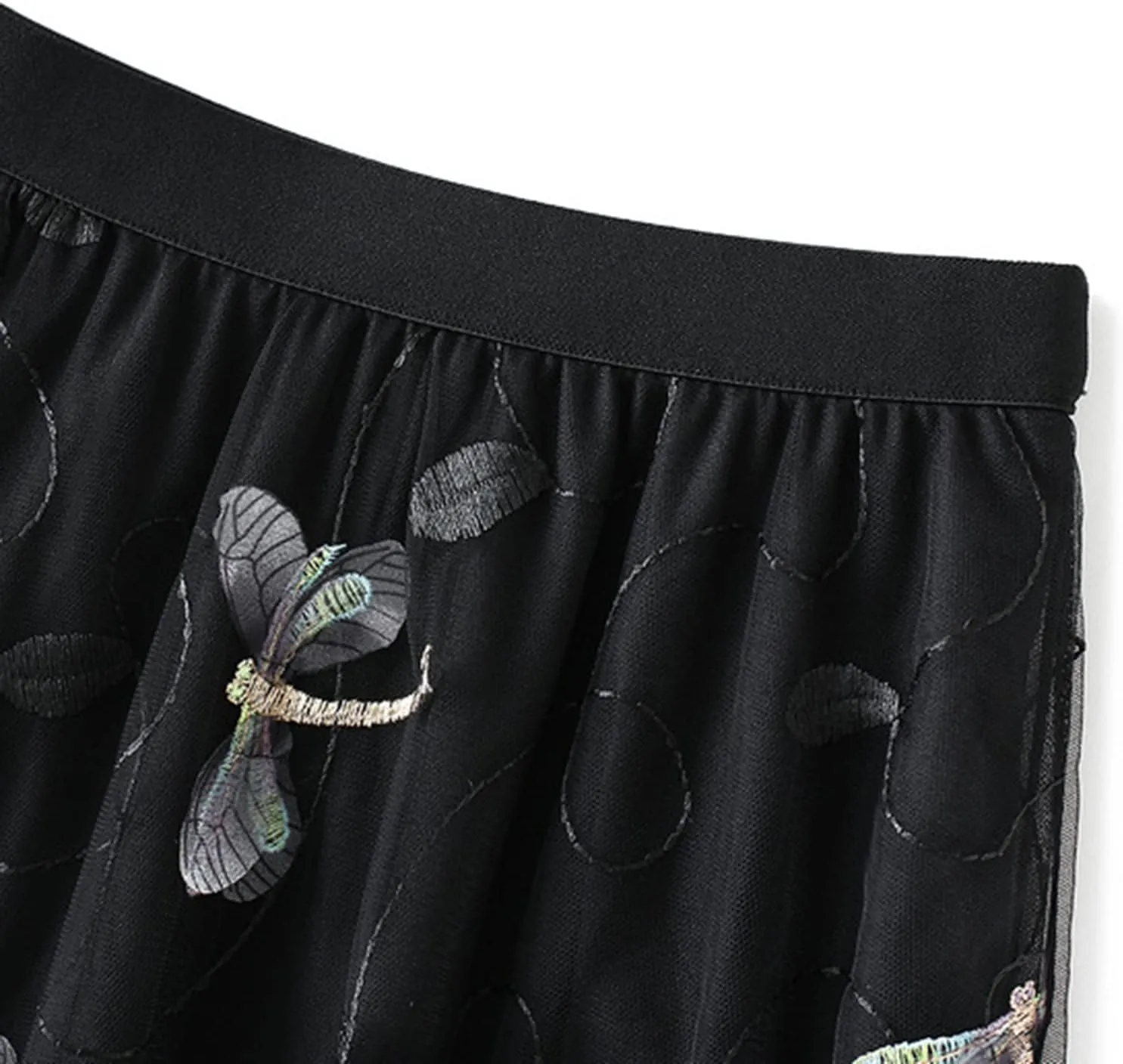 Lu's Chic Women's Tulle Skirt Midi Tutu Skirts High Waisted Printed Elastic Waist A-line